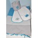 housse matelas à  langer personnalisé  avec 1 lange (couleurs au choix) étoiles brodés pour chambre bébé