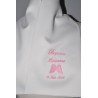écharpe de baptême bébé aile d'ange personnalisée brodée rose fille