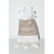 Ballotin pochon sachet de dragées en lin personnalisée brodée pour baptême,mariage,communion