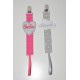lot 2 attaches tétine/sucette coeur/nuage personnalisées brodées grise/rose