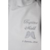 écharpe de baptême bébé aile d'ange personnalisée brodée gris