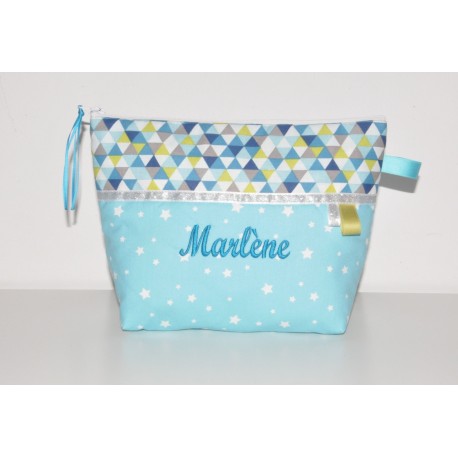 Trousse de toilette personnalisée brodée,enfant, femme ado,cadeau,noel,anniversaire