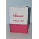 naissance Protège-carnet de santé rose personnalisée brodée en lettre anglaise