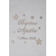 Sur commande:écharpe de baptême bébé étoiles personnalisée brodée beige garà§on ou fille