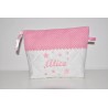 Trousse de toilette enfant ou adulte ou bébé ou ado étoiles rose personnalisée brodée