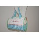 Sac balade,sport,vanity,crèche,école enfant turquoise personnalisé brodé