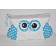 Trousse de toilette chouette turquoise enfant ou bébé  brodés personnalisée au prénom