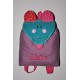 Sac a dos souris enfant personnalisé brodé oreille rouge/fuchsia) pour crèche balade école sport danse