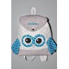 Sac a dos chouette gris enfant personnalisé brodé pour crèche balade école sport danse maternelle gouter