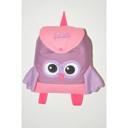 Sac a dos chouette rose/mauve enfant personnalisé brodé pour crèche maternelle balade école sport danse maternelle