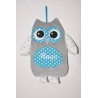 range-pyjama coussin chouette gloutonne gris personnalisé brodé au prénom