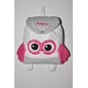 Sac a dos chouette rose enfant personnalisé brodé pour crèche maternelle balade école sport danse maternelle