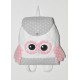 Sac a dos chouette rose enfant personnalisé brodé pour crèche maternelle balade école sport danse maternelle