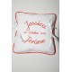 sur commande:Porte-alliances coussin de mariage personnalisé brodé en rose