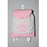 Sac a dos enfant étoiles rose/gris personnalisé brodé au prenom