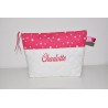 création personnalisée: Trousse de toilette enfant ou adulte ou bébé ou ado étoiles fuchsia personnalisée brodée