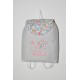 Sac a dos enfant papillons liberty Betsy Porceleine rose/gris personnalisé brodé au prenom