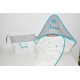 Box cadeau naissance:sortie/cape de bain avec trousse de toilette assortie personnalisées brodées au prénom de bébé coffret